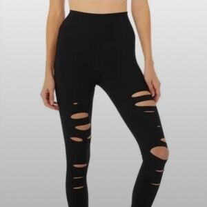 ALO Ripped Warrior Leggings, black